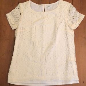 J. Crew beautiful cream colored lace blouse size 4